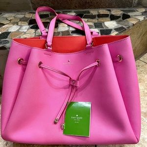 Kate Spade bright pink cinch bag